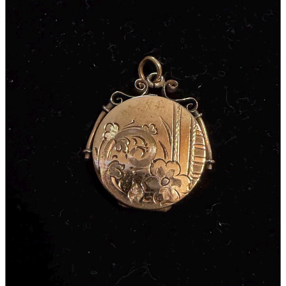 Victorian Gold Filled Etched Locket Fob W&H Co